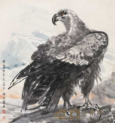黄胄 1980年作 鹰 镜心 96.5×89.5cm